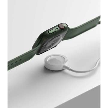 2x Nakładka Ringke Slim do Apple Watch 7 45mm Clear & Deep Green