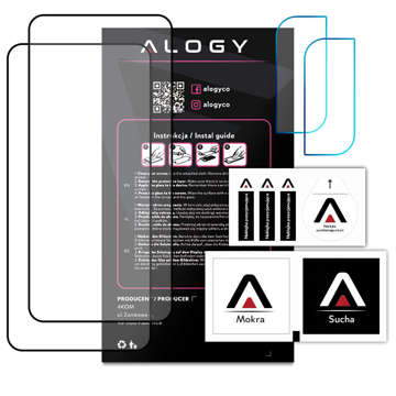 2x Szkło Alogy Full Glue FC + 2x Szkło na obiektyw kamerę do Samsung Galaxy S22