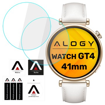 2x Szkło Hartowane do Huawei Watch GT 4 GT4 41mm ochronne na smartwatch Alogy Screen Protector Watch+