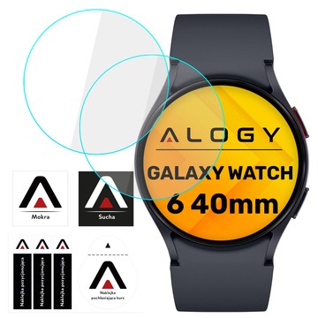 2x Szkło Hartowane do Samsung Galaxy Watch 6 40mm ochronne na smartwatch Alogy Screen Protector Watch+