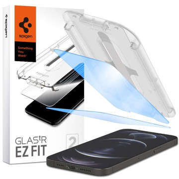 2x Szkło hartowane Spigen Glas.tR EZ Fit Antiblue do Apple iPhone 13 Pro Max