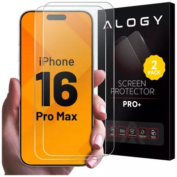 2x Szkło hartowane do Apple iPhone 16 Pro Max ochronne szkiełko na ekran 9H Alogy Heavy Pro+™️ [2szt]