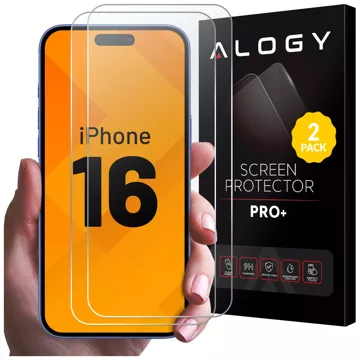 2x Szkło hartowane do Apple iPhone 16 ochronne szkiełko na ekran 9H Alogy Heavy Pro+™️ [2szt]