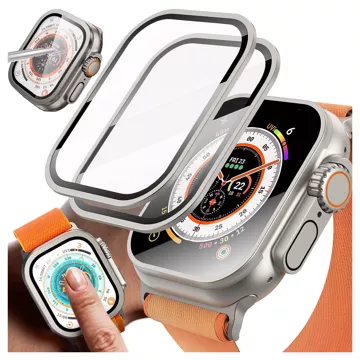 2x Szkło hartowane ramka do Apple Watch Ultra / Ultra 2 49mm na ekran Alogy Protector 9H Titanum