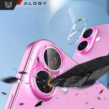 2x Szkło na obiektyw aparat do Apple iPhone 16 / 16 Plus Alogy Lens Protector Pro+ przezroczyste