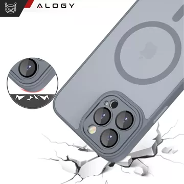 3w1 Zestaw Etui Hybrydowe + 2x Szkło hartowane do Apple iPhone 16 Pro Max obudowa ochronna Hybrydowe MagSafe z ochroną obiektywu case ochronne na telefon Alogy 3in1 Case Pack Titanium Szare