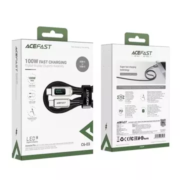 Acefast kabel USB Typ C - USB Typ C 2m, 100W (20V/5A) srebrny (C6-03 silver)