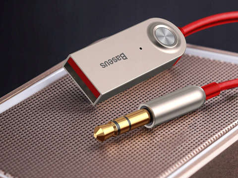 Adapter Baseus Transmiter Bluetooth 5.0 USB Audio AUX mini jack 3.5mm Czerwony