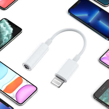 Adapter audio Lightning do mini jack 3.5mm do iPhone Przejściówka J-002 Biała