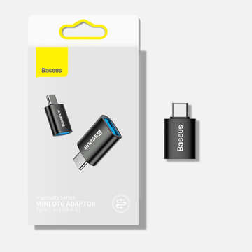 Adapter przejściówka Baseus Mini OTG Adaptor USB-A do USB-C Typ C Czarny