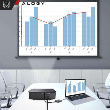 Adapter przejściówka HUB 3w1 USB-C na HDMI USB-A USB-C 4K 60Hz Alogy szary