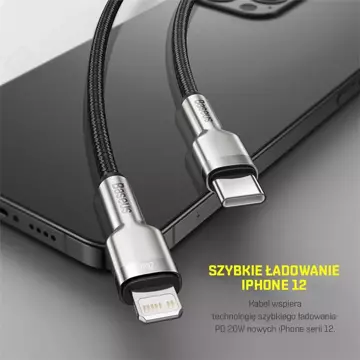 BASEUS Kabel Cafule USB-C - Lightning PD 20W 0,25m 