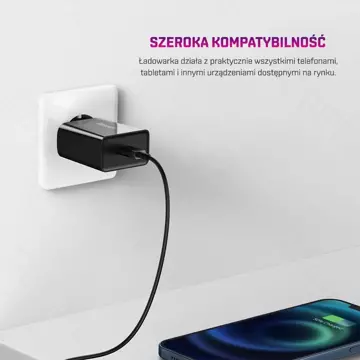 BASEUS Mini Ładowarka sieciowa USB-C PD 20W Czarny