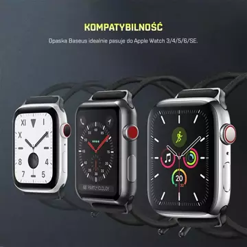 BASEUS Pasek do Apple Watch 3/4/5/6/SE 38-40mm Biały/różowy