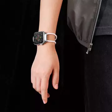 BASEUS Pasek do Apple Watch 3/4/5/6/SE 38-40mm Biały/różowy