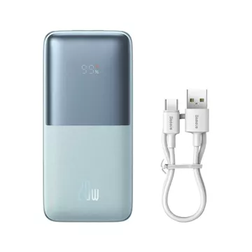 BASEUS Power Bank 10000 mAh + Kabel USB-A do Typ-C PD QC3.0 3A 20W PPBD040103 Niebieski