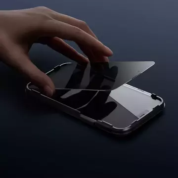 Baseus 2x szkło hartowane do iPhone 12 Pro Max z osłoną na głośnik + pozycjoner (SGBL060802) (case friendly)
