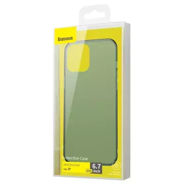 Baseus Frosted Glass Case Sztywne etui z elastyczną ramką iPhone 12 Pro Max Ciemnozielony (WIAPIPH67N-WS06)