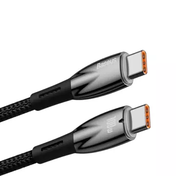 Baseus Glimmer Series kabel do szybkiego ładowania USB-C 480Mb/s PD 100W 1m czarny