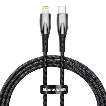 Baseus Glimmer Series kabel do szybkiego ładowania USB-C - Lightning 480Mb/s PD 20W 1m czarny