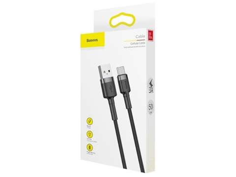 Baseus Kabel Cafule USB-C Type C 2A 3m Szary