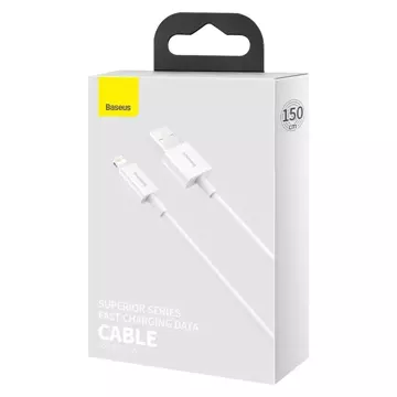 Baseus Superior kabel USB - Lightning 2,4A 1,5 m Biały (CALYS-B02)