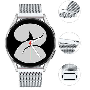 Bransoleta Uniwersalna Alogy Milanese Magnetic Strap Pasek z magnesem do smartwatcha 22mm Srebrny