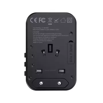 Choetech szybka uniwersalna ładowarka sieciowa podróżna GaN 2 x USB Typ C / USB 65W Power Delivery czarny (PD5009-BK)