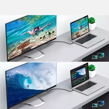 Choetech zestaw przejściówka HUB USB Typ C - HDMI 2.0 (3840 x 2160 @ 60Hz) szary (HUB-H12) + kabel USB Typ C - HDMI (3840 x 2160 @ 60Hz) 2m szary (CH0021) 