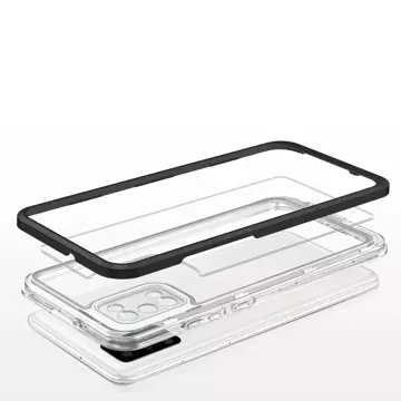 Clear 3in1 etui do Samsung Galaxy A03s (166) żelowy pokrowiec z ramką czarny