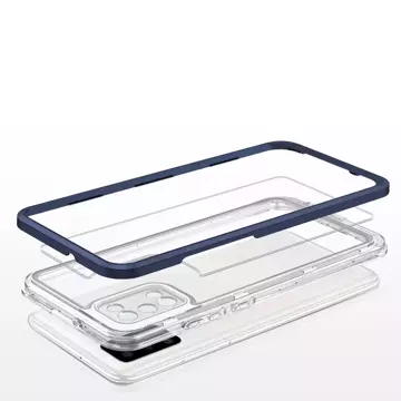 Clear 3in1 etui do Samsung Galaxy A03s (166) żelowy pokrowiec z ramką niebieski