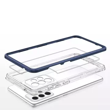 Clear 3in1 etui do Samsung Galaxy A33 5G żelowy pokrowiec z ramką niebieski