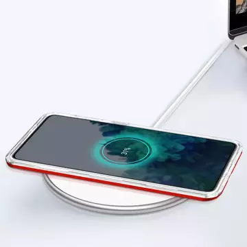 Clear 3in1 etui do Samsung Galaxy S21 5G żelowy pokrowiec z ramką czerwony