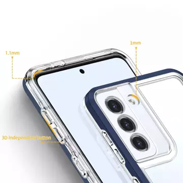 Clear 3in1 etui do Samsung Galaxy S21 5G żelowy pokrowiec z ramką niebieski