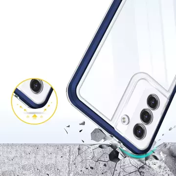 Clear 3in1 etui do Samsung Galaxy S22 żelowy pokrowiec z ramką niebieski