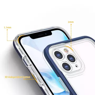 Clear 3in1 etui do iPhone 11 Pro Max żelowy pokrowiec z ramką niebieski