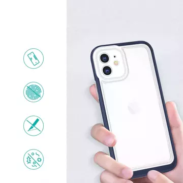 Clear 3in1 etui do iPhone 12 żelowy pokrowiec z ramką niebieski