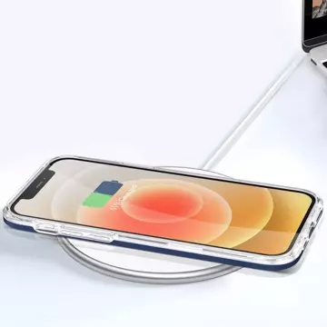 Clear 3in1 etui do iPhone 12 żelowy pokrowiec z ramką niebieski