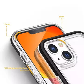 Clear 3in1 etui do iPhone 13 mini żelowy pokrowiec z ramką czarny