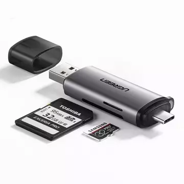 Czytnik kard UGREEN SD / micro SD na USB 3.0 / USB Typ C 3.0 szary (50706)