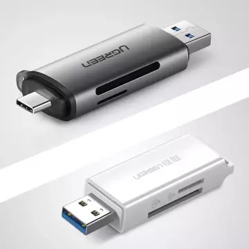 Czytnik kard UGREEN SD / micro SD na USB 3.0 / USB Typ C 3.0 szary (50706)