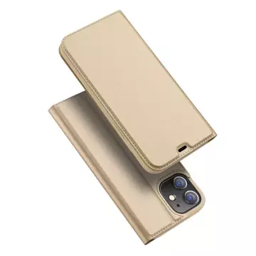 DUX DUCIS Skin Pro kabura etui pokrowiec z klapką iPhone 12 mini złoty