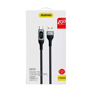 Dudao kabel USB - USB Typ C szybkie ładowanie PD 66W czarny (L7Max)