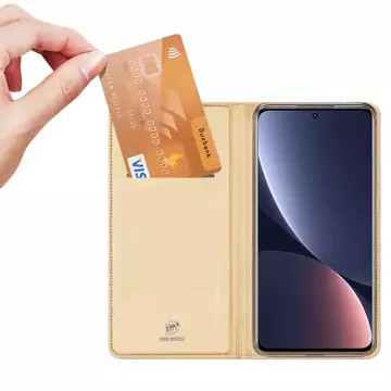 Dux Ducis Skin Pro etui Xiaomi 13 Pro pokrowiec z klapką portfel na kartę podstawka złote