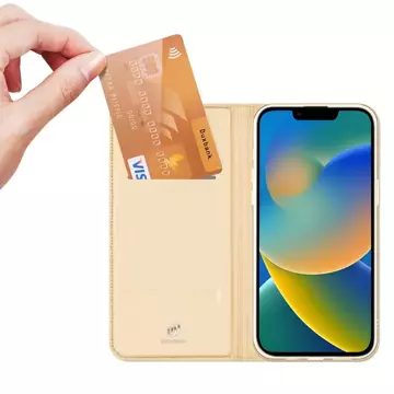 Dux Ducis Skin Pro kabura etui pokrowiec z klapką iPhone 14 Plus złoty