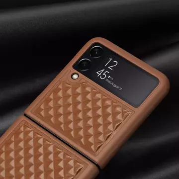 Dux Ducis Venice skórzane etui do Samsung Galaxy Z Flip 3 pokrowiec z naturalnej skóry brązowy