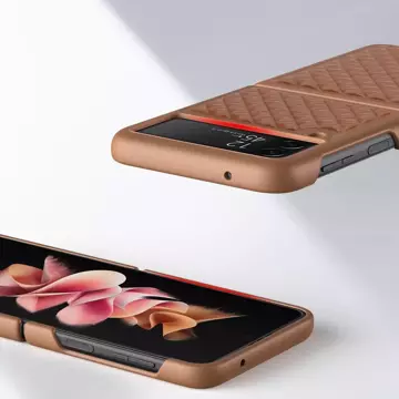 Dux Ducis Venice skórzane etui do Samsung Galaxy Z Flip 3 pokrowiec z naturalnej skóry brązowy