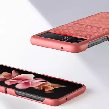 Dux Ducis Venice skórzane etui do Samsung Galaxy Z Flip 3 pokrowiec z naturalnej skóry czerwony