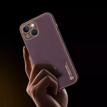 Dux Ducis Yolo etui iPhone 14 Plus elegancki pokrowiec ze skóry ekologicznej fioletowy