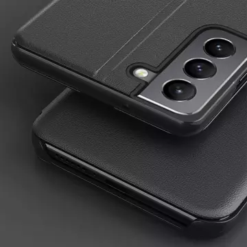 Eco Leather View Case elegancki futerał etui z klapką i funkcją podstawki Samsung Galaxy S22+ (S22 Plus) czarny